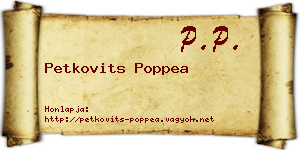 Petkovits Poppea névjegykártya